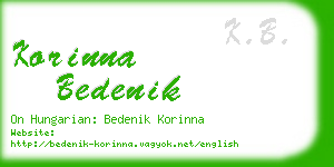 korinna bedenik business card